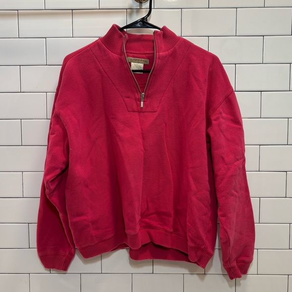 Pink Quarter-Zip Pullover Sweater - Picture 1 of 6